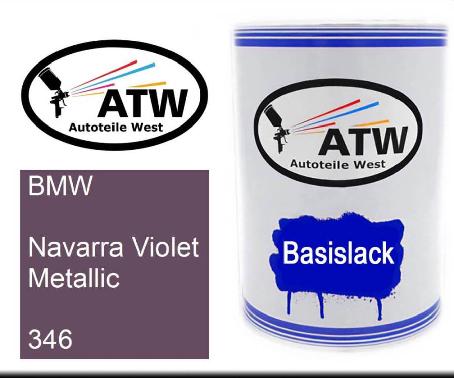 BMW, Navarra Violet Metallic, 346: 500ml Lackdose, von ATW Autoteile West.